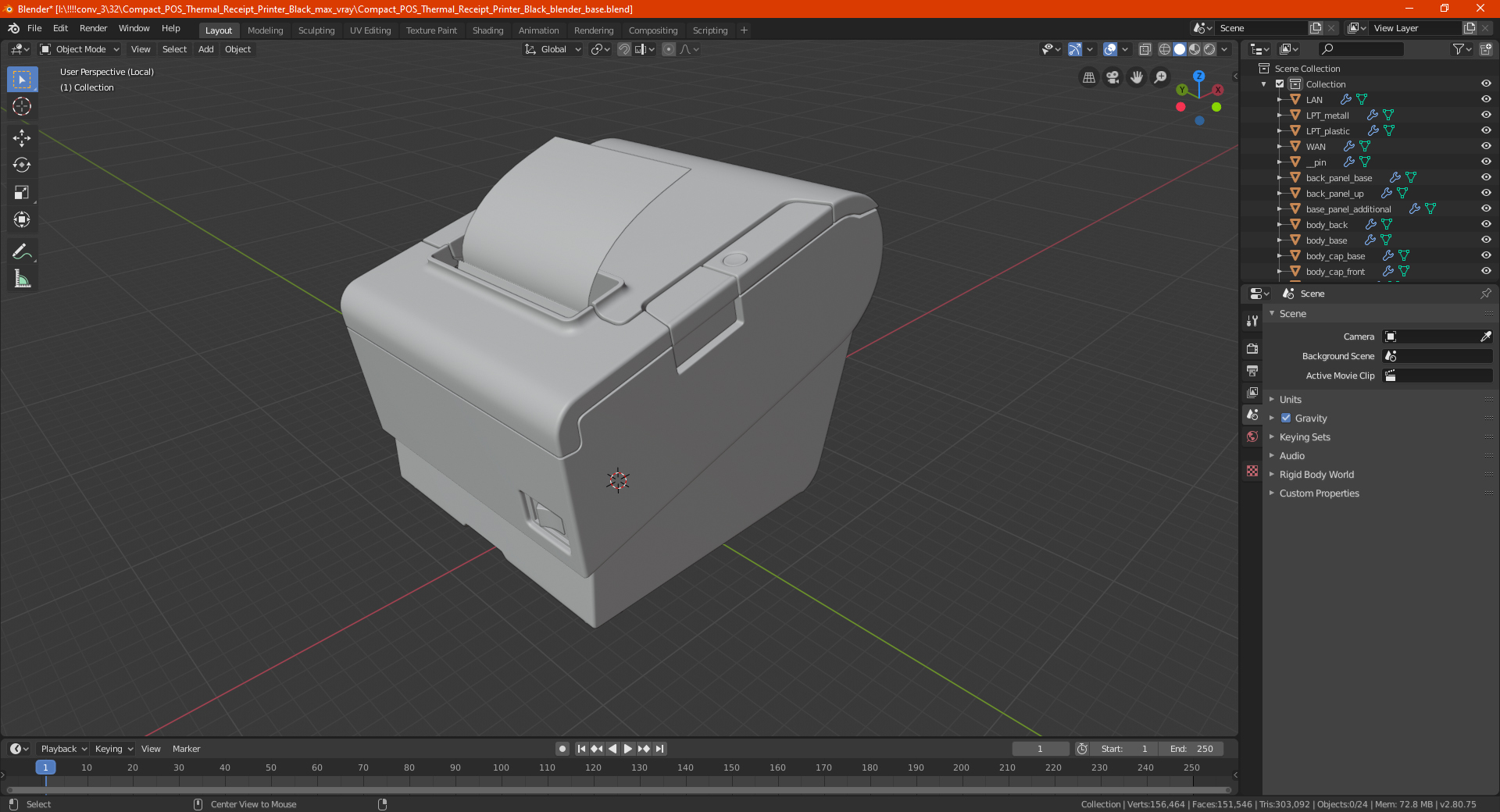 3D model Compact POS Thermal Receipt Printer