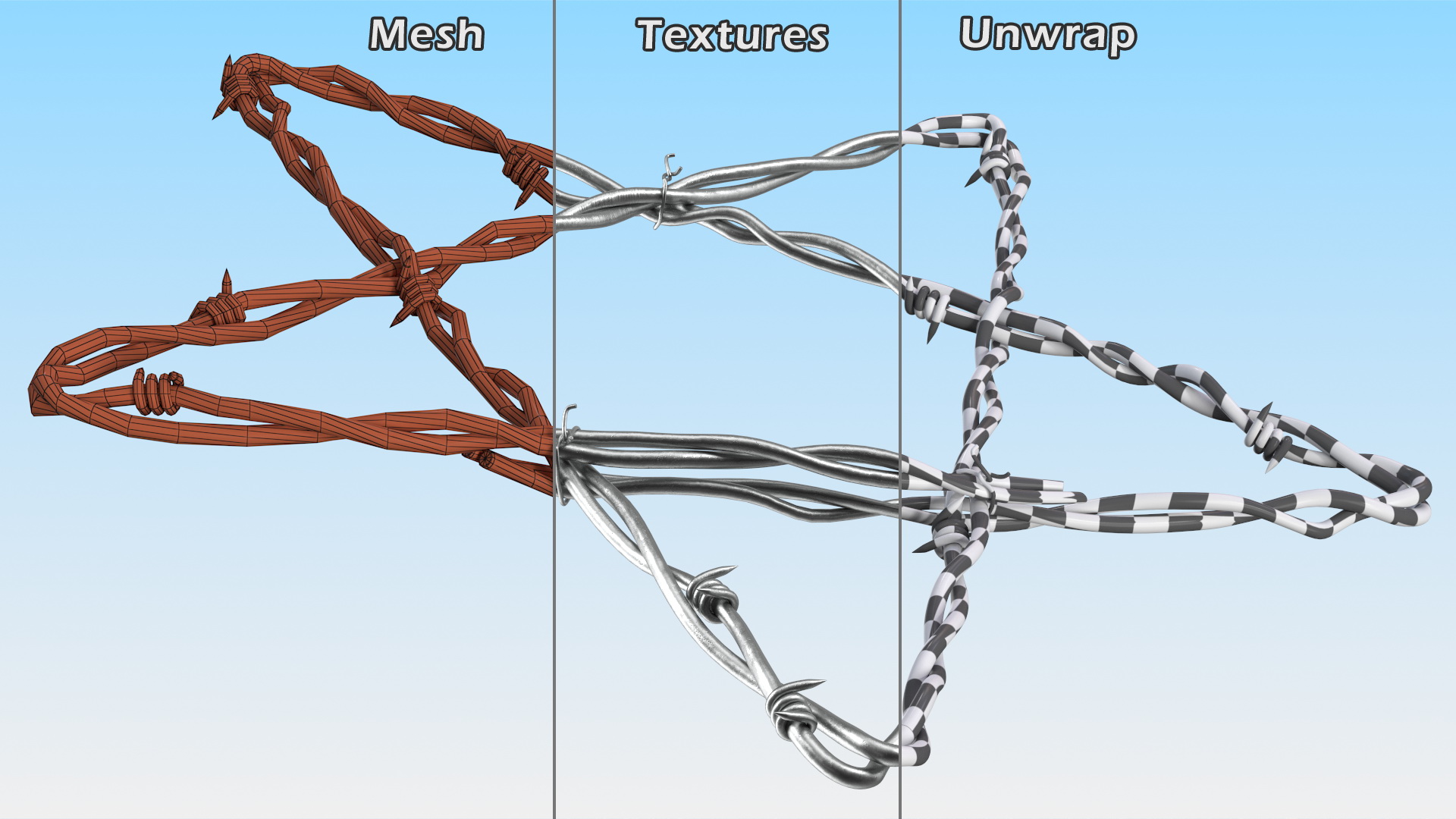 3D Barbed Wire Star