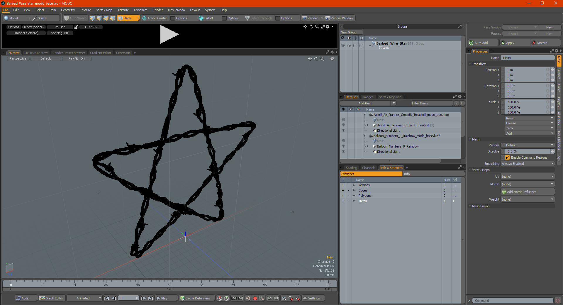 3D Barbed Wire Star