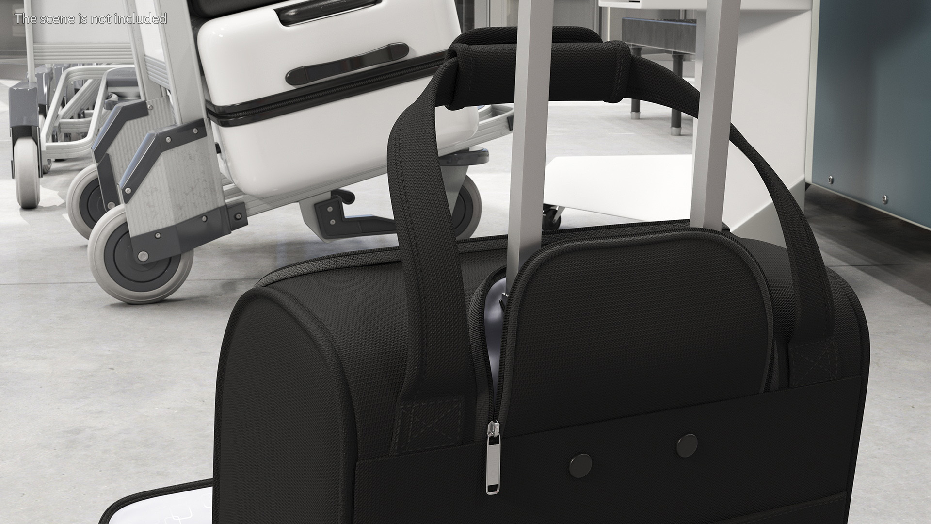 3D Black Open Softshell Luggage model