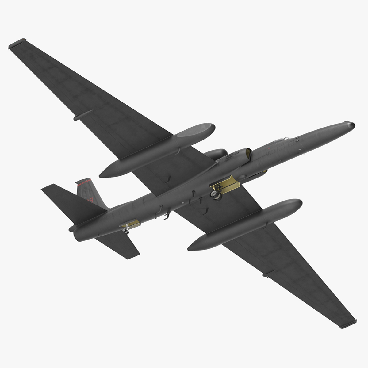 3D U_2 Dragon Lady Aircraft Simple Interior Rigged for Cinema 4D