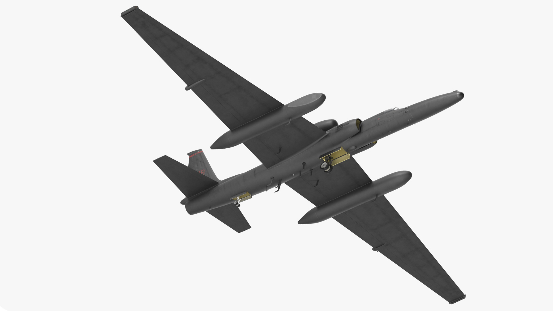 3D U_2 Dragon Lady Aircraft Simple Interior Rigged for Cinema 4D