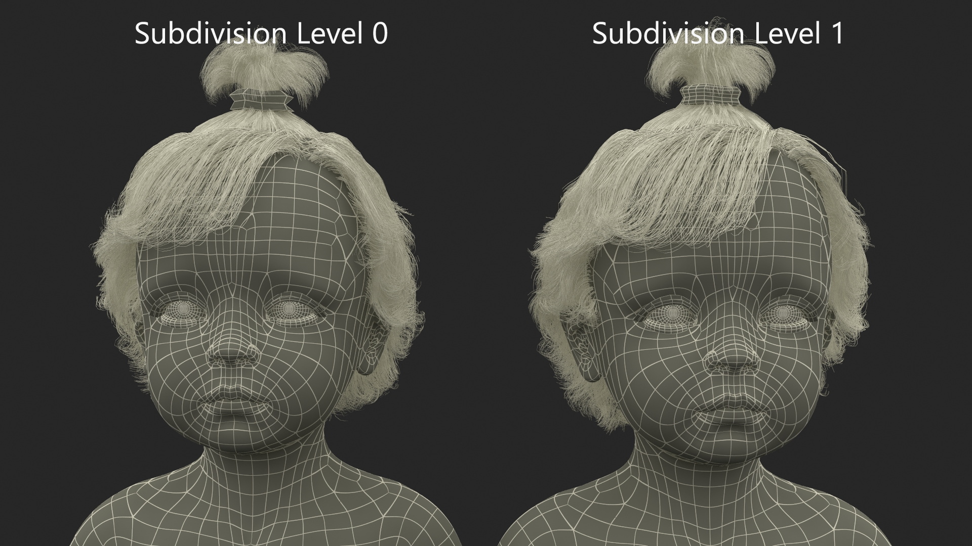 3D Baby Girl Wearing Diaper A-Pose