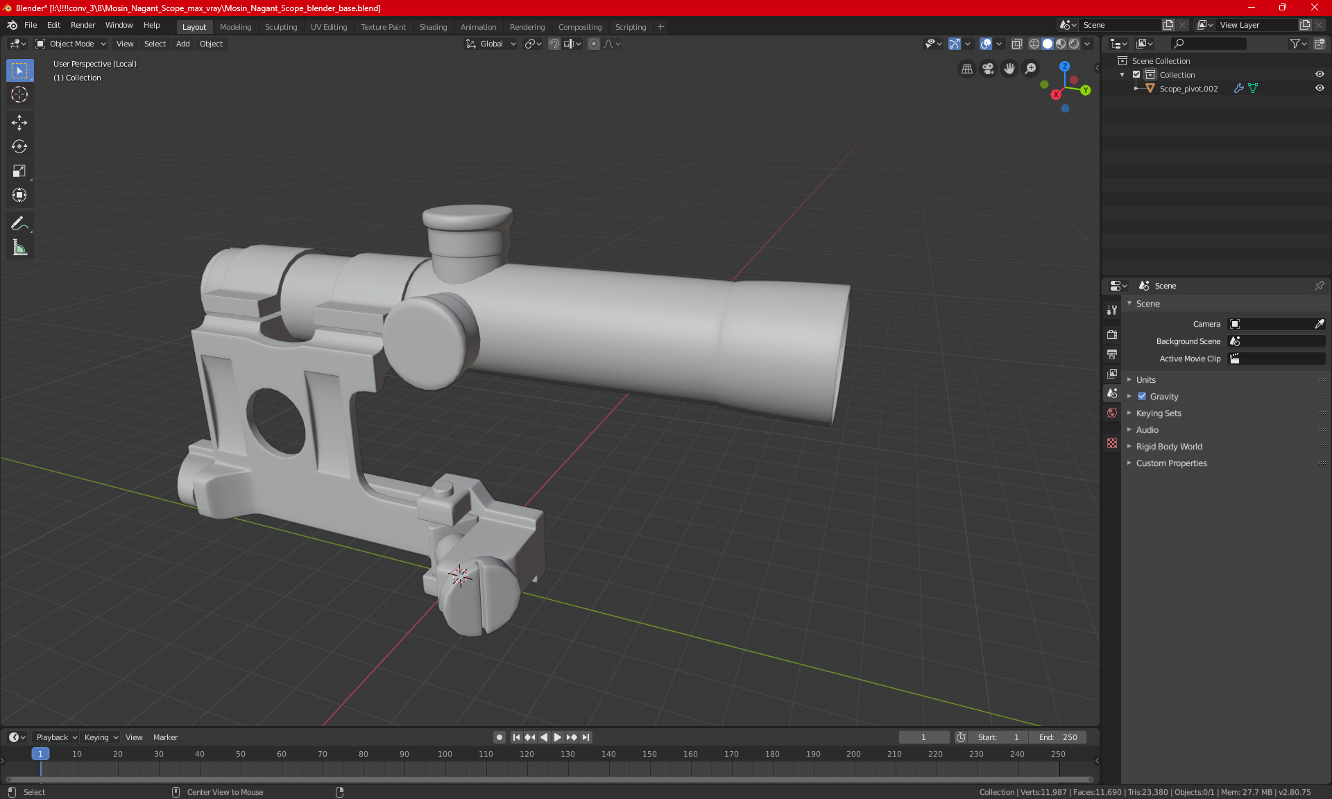 3D Mosin Nagant Scope model