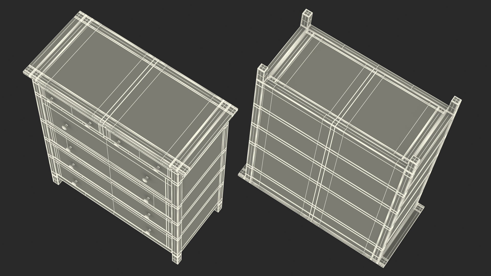 6 Drawer Ikea Chest Dark Gray 3D model