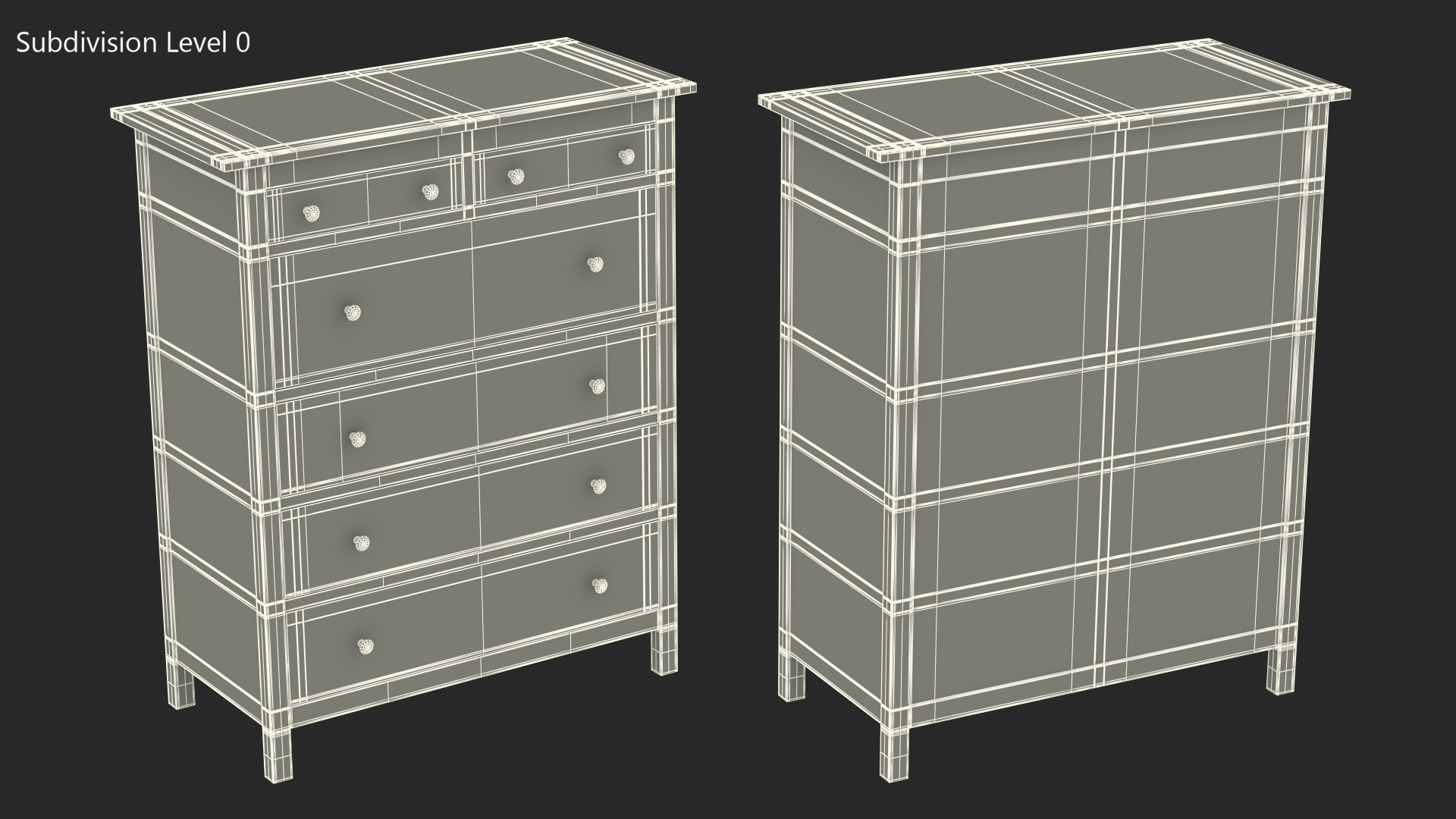 6 Drawer Ikea Chest Dark Gray 3D model