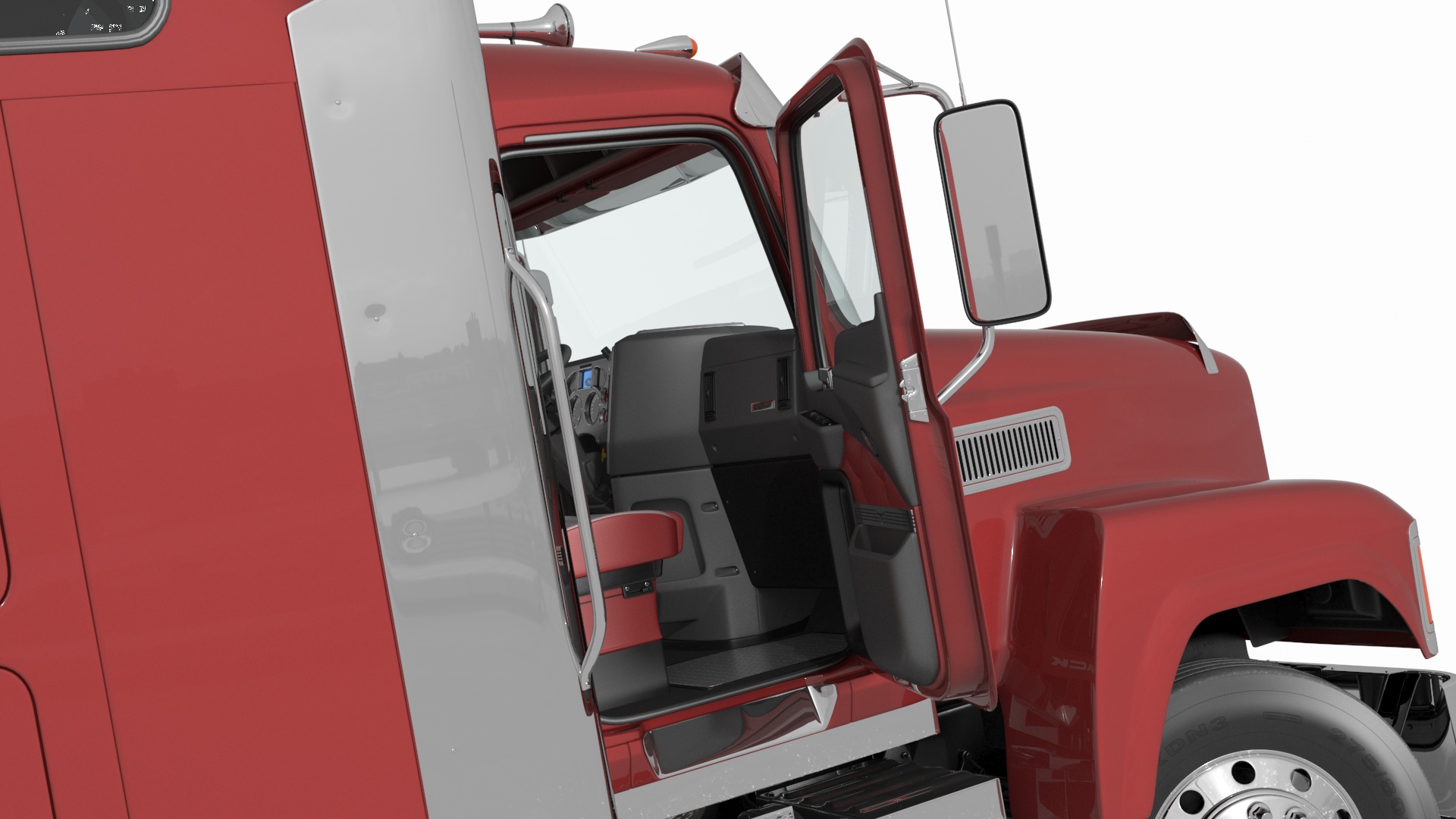 Mack CHU613 Truck with Manac Belly Dump Trailer Rigged 3D model