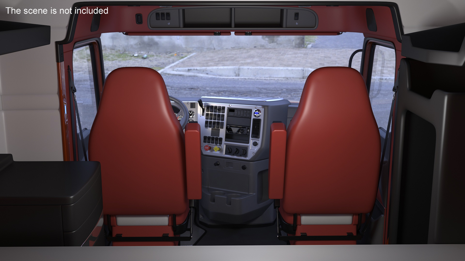 Mack CHU613 Truck with Manac Belly Dump Trailer Rigged 3D model