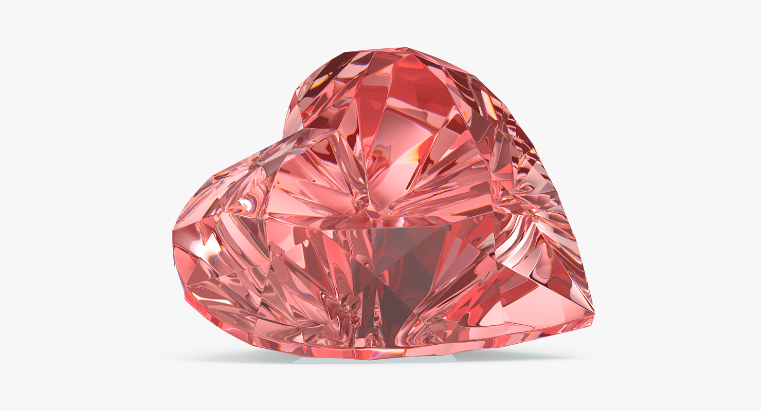 3D Diamond Hearts Set model