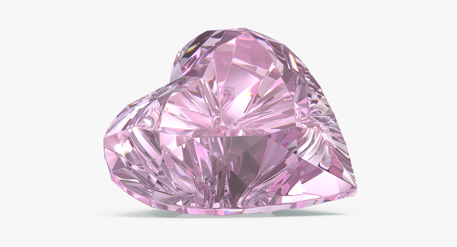 3D Diamond Hearts Set model