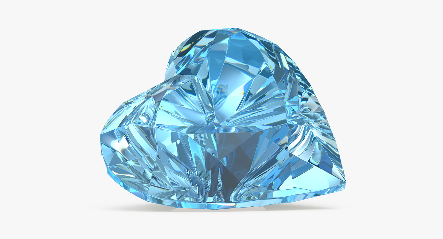 3D Diamond Hearts Set model