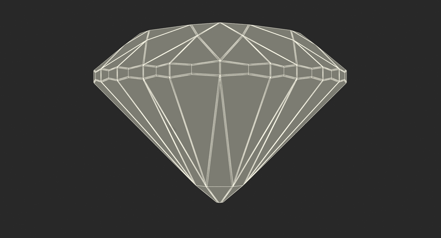 3D Diamond Hearts Set model