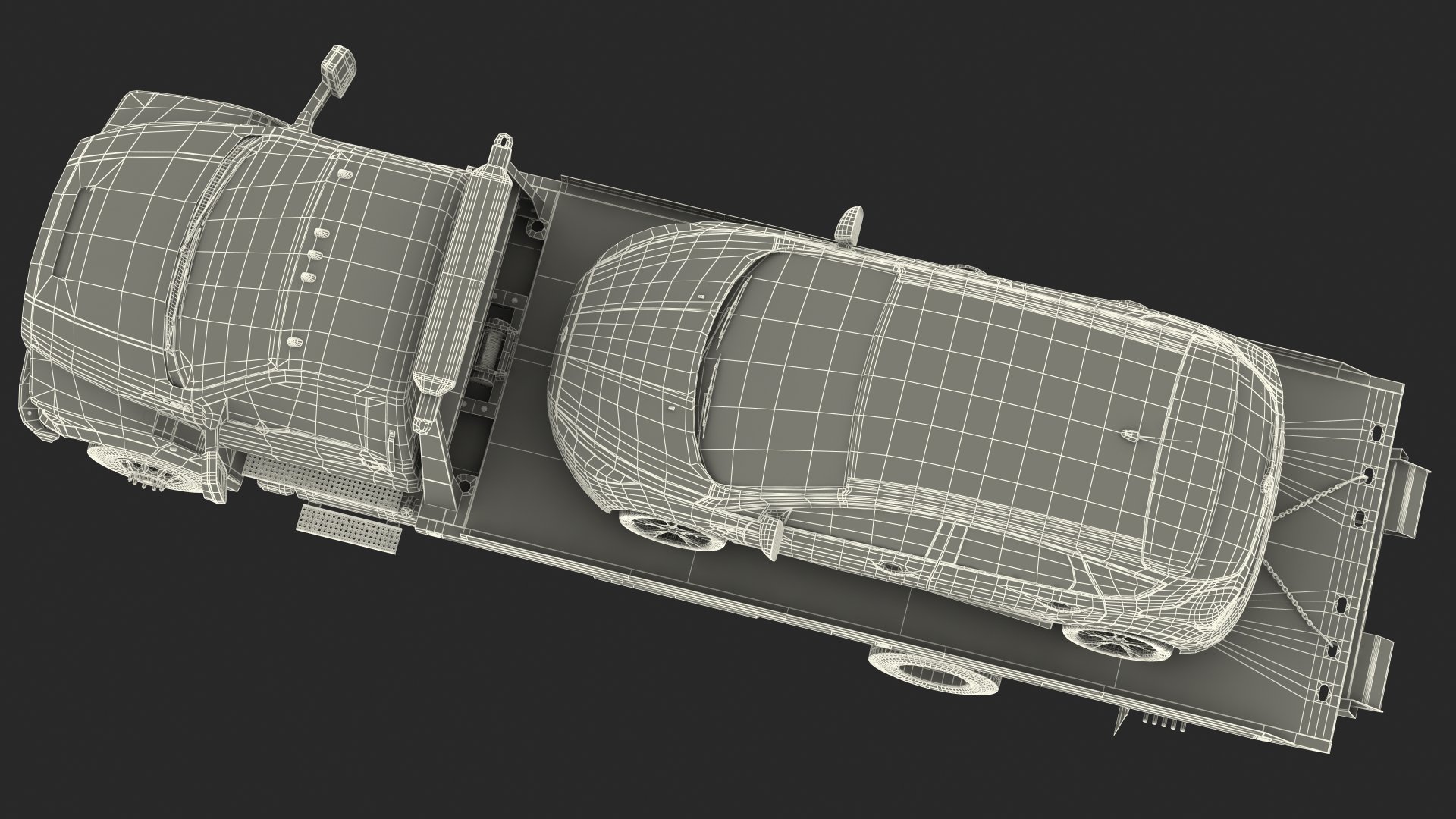 Ford F650 Tow Truck with Ford Focus Rigged 3D