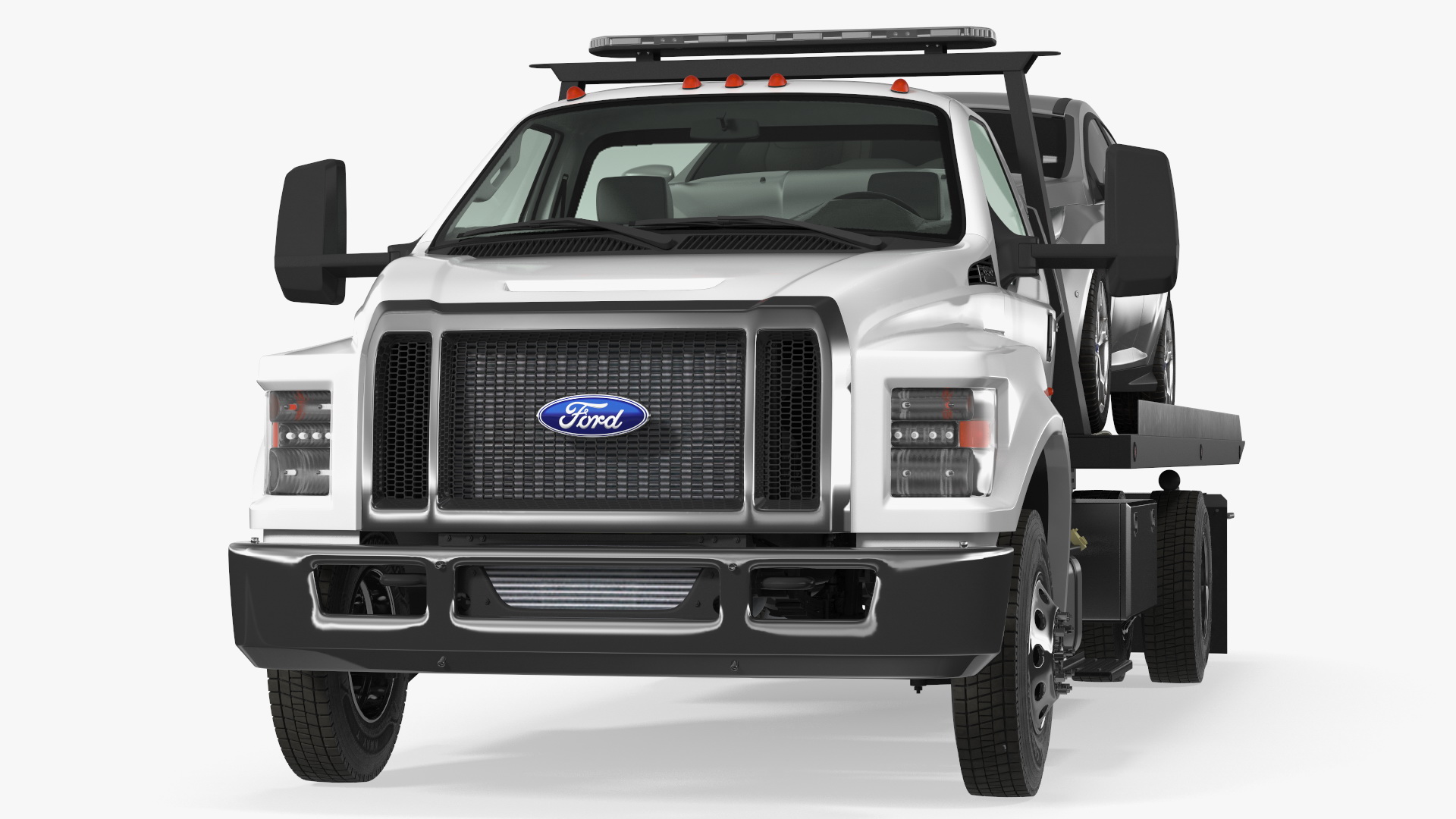 Ford F650 Tow Truck with Ford Focus Rigged 3D