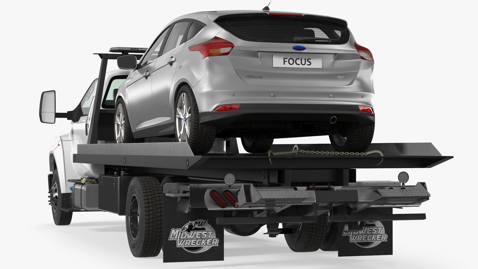 Ford F650 Tow Truck with Ford Focus Rigged 3D