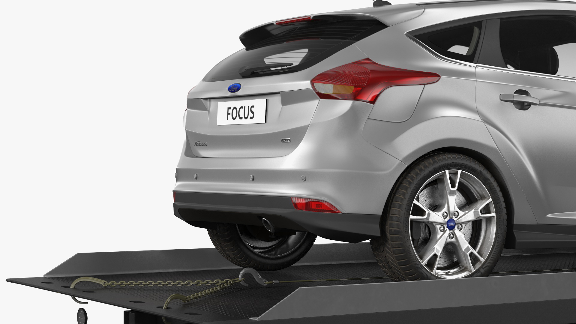 Ford F650 Tow Truck with Ford Focus Rigged 3D
