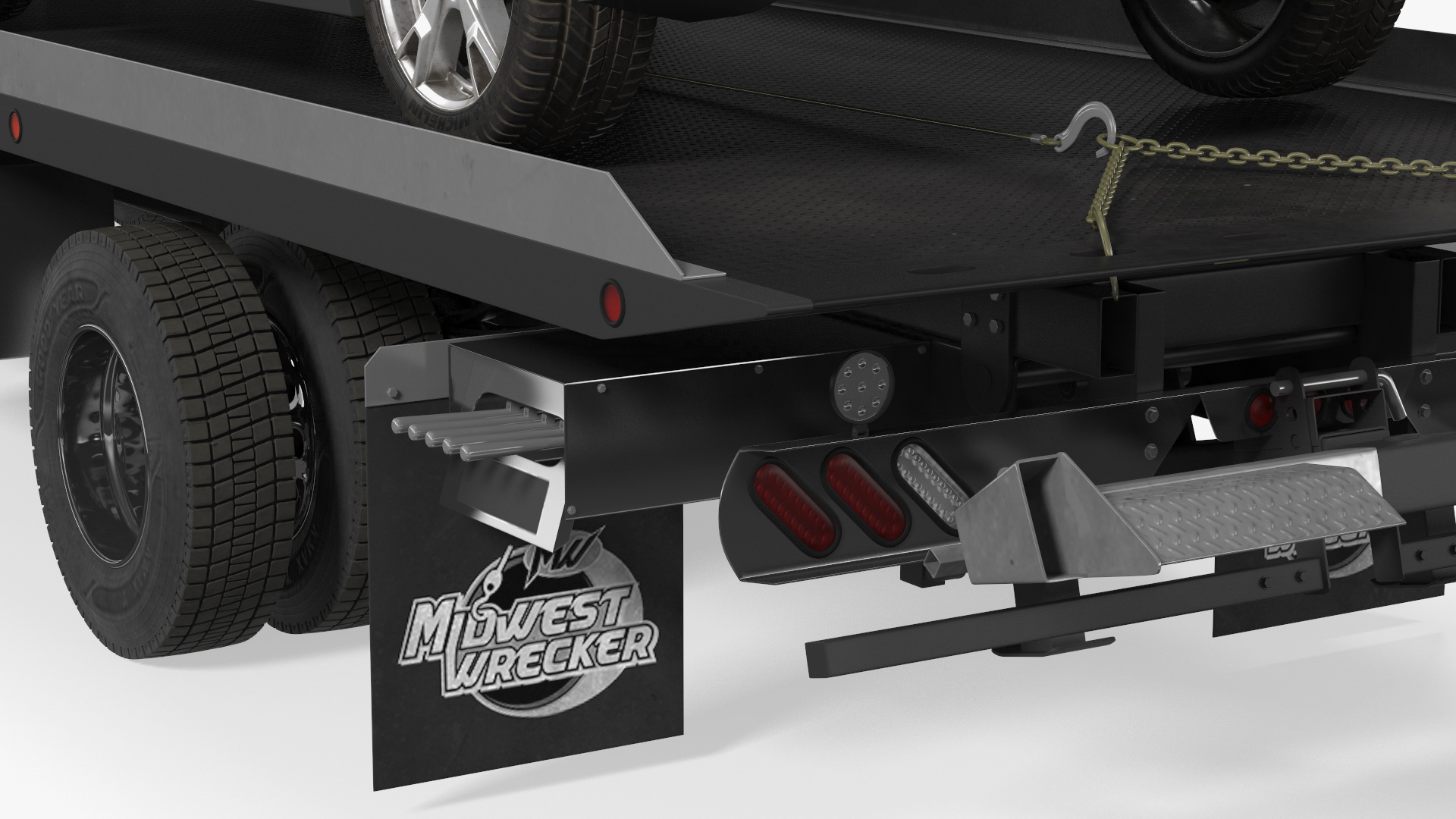 Ford F650 Tow Truck with Ford Focus Rigged 3D