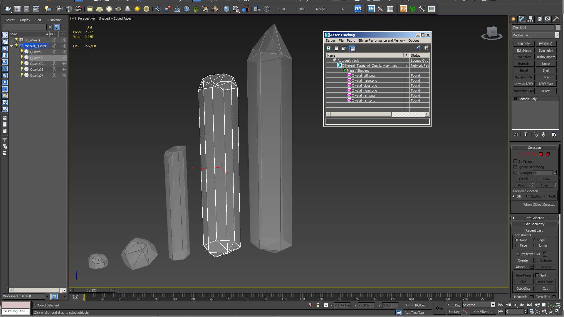3D model Different Types of Quartz