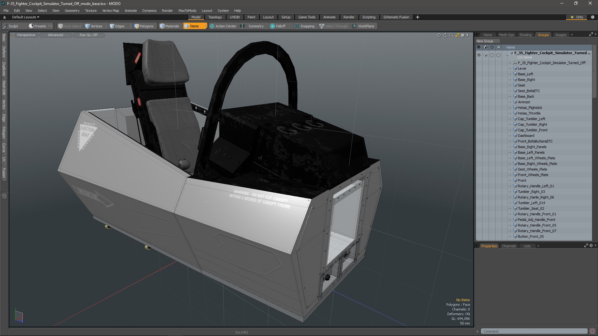 3D F-35 Fighter Cockpit Simulator Turned Off