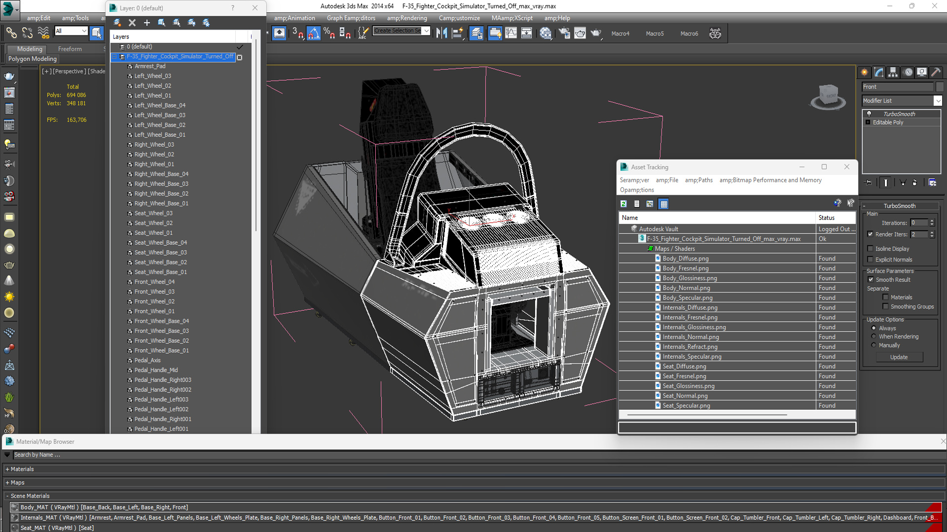 3D F-35 Fighter Cockpit Simulator Turned Off