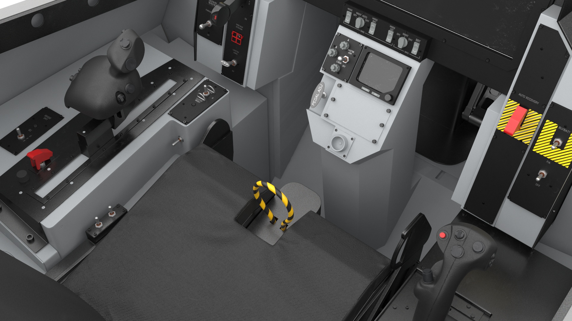 3D F-35 Fighter Cockpit Simulator Turned Off