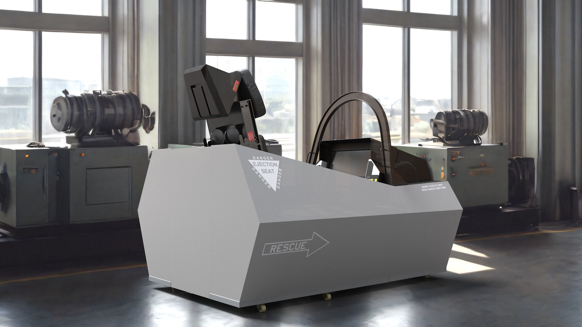 3D F-35 Fighter Cockpit Simulator Turned Off