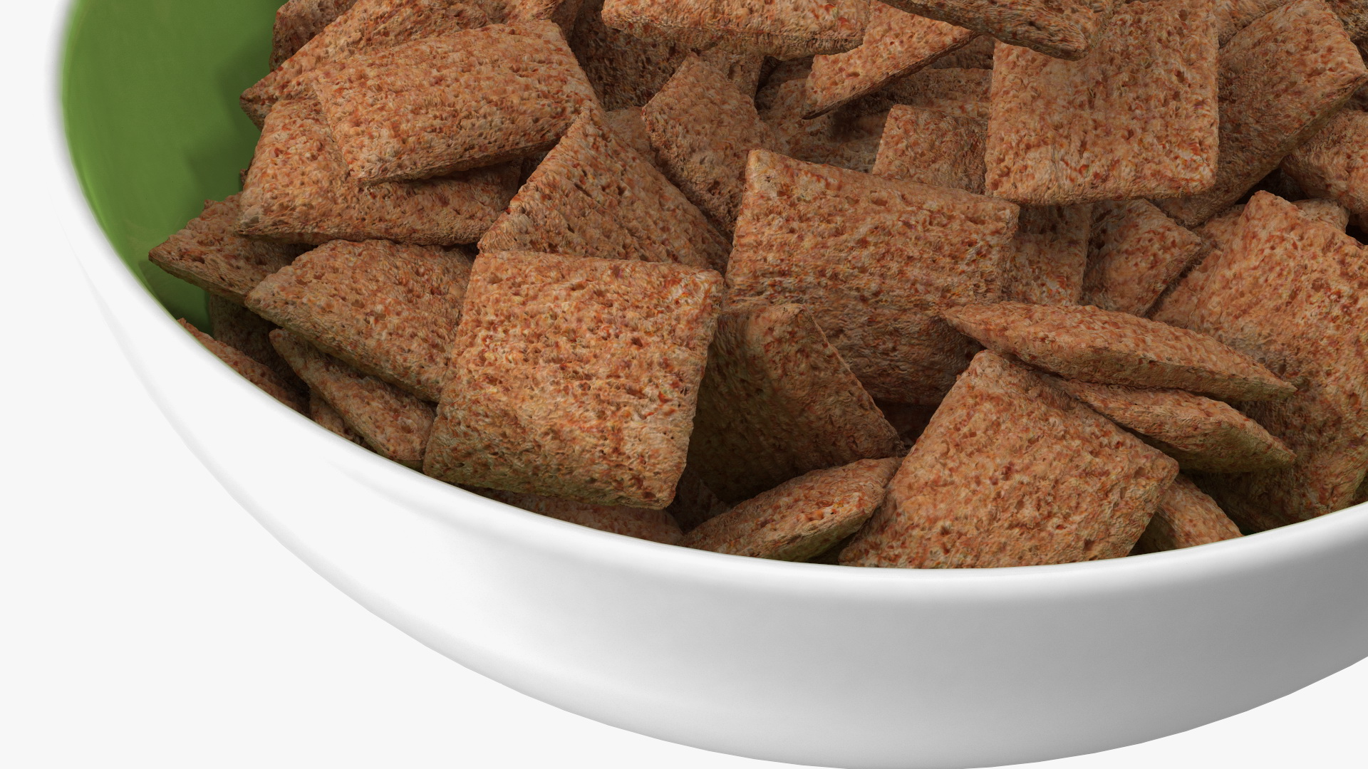 Chocolate Cereal Pillows Falling into Bowl 3D