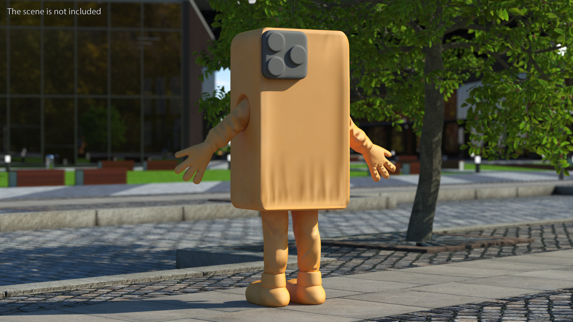 Advertising Costume IPhone Orange Rigged for Cinema 4D 3D model