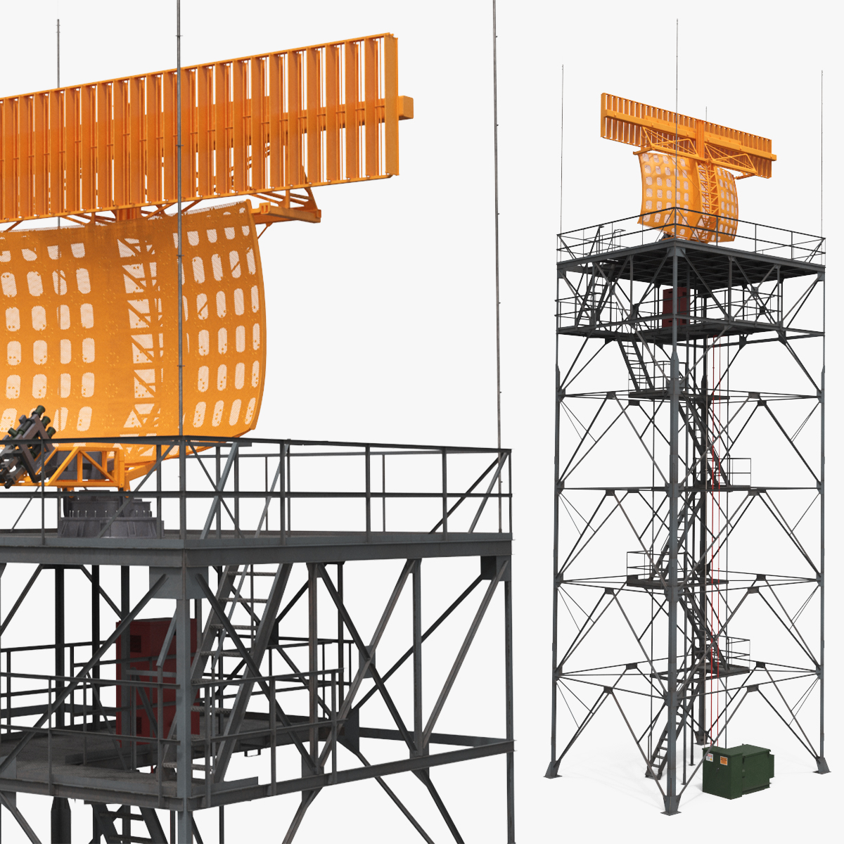 Airport Radar Antenna Tower Simplified 3D model preview