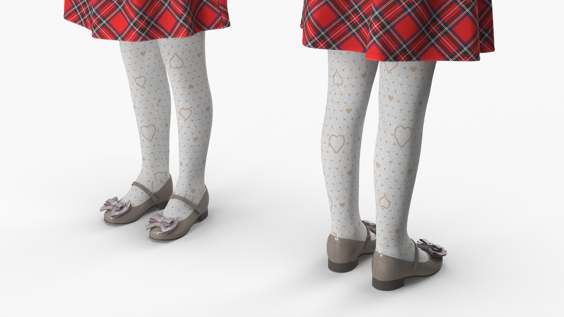 Girls Tartan Outfit Set Red - view 4