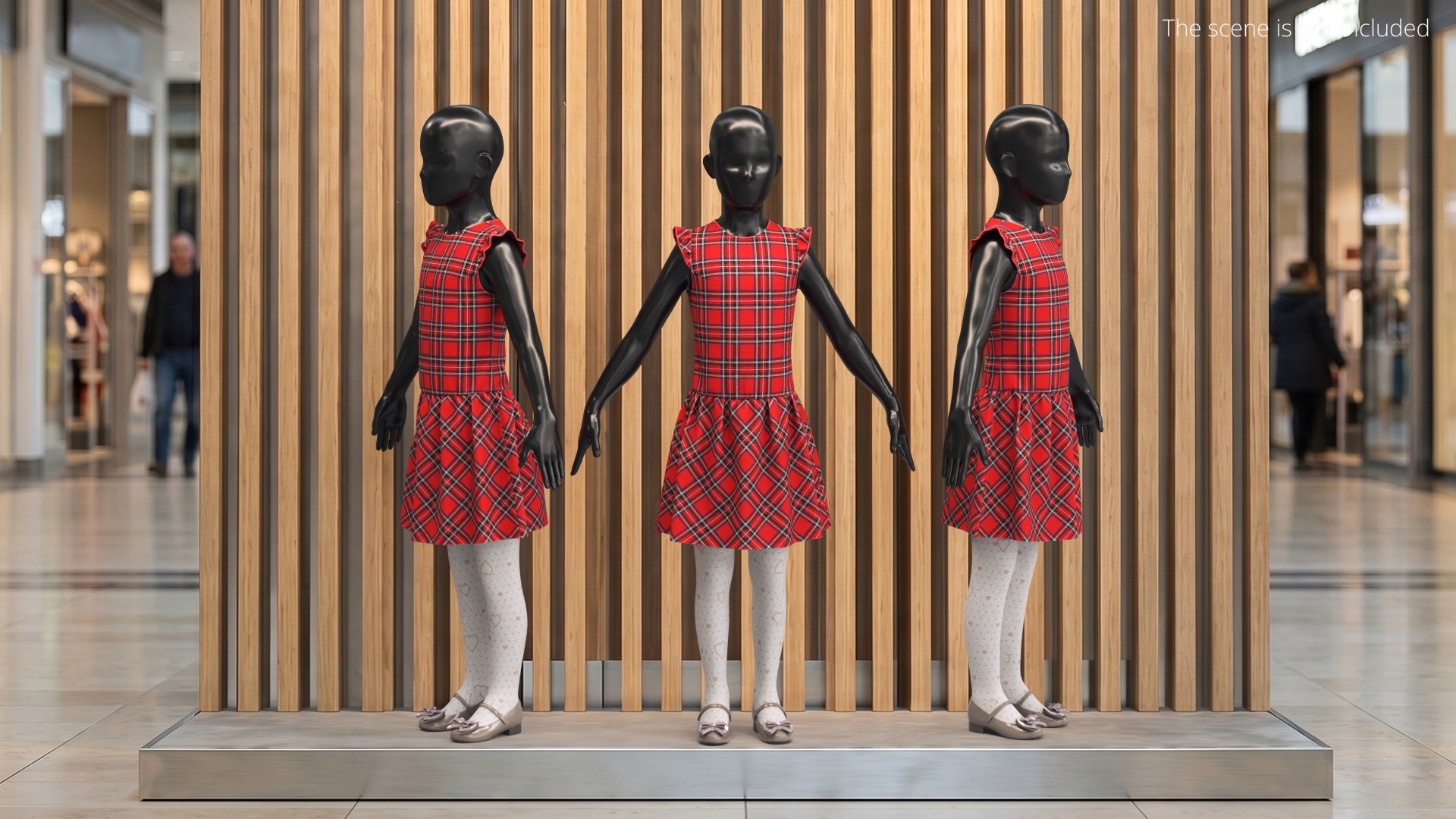 Girls Tartan Outfit Set Red - view 2