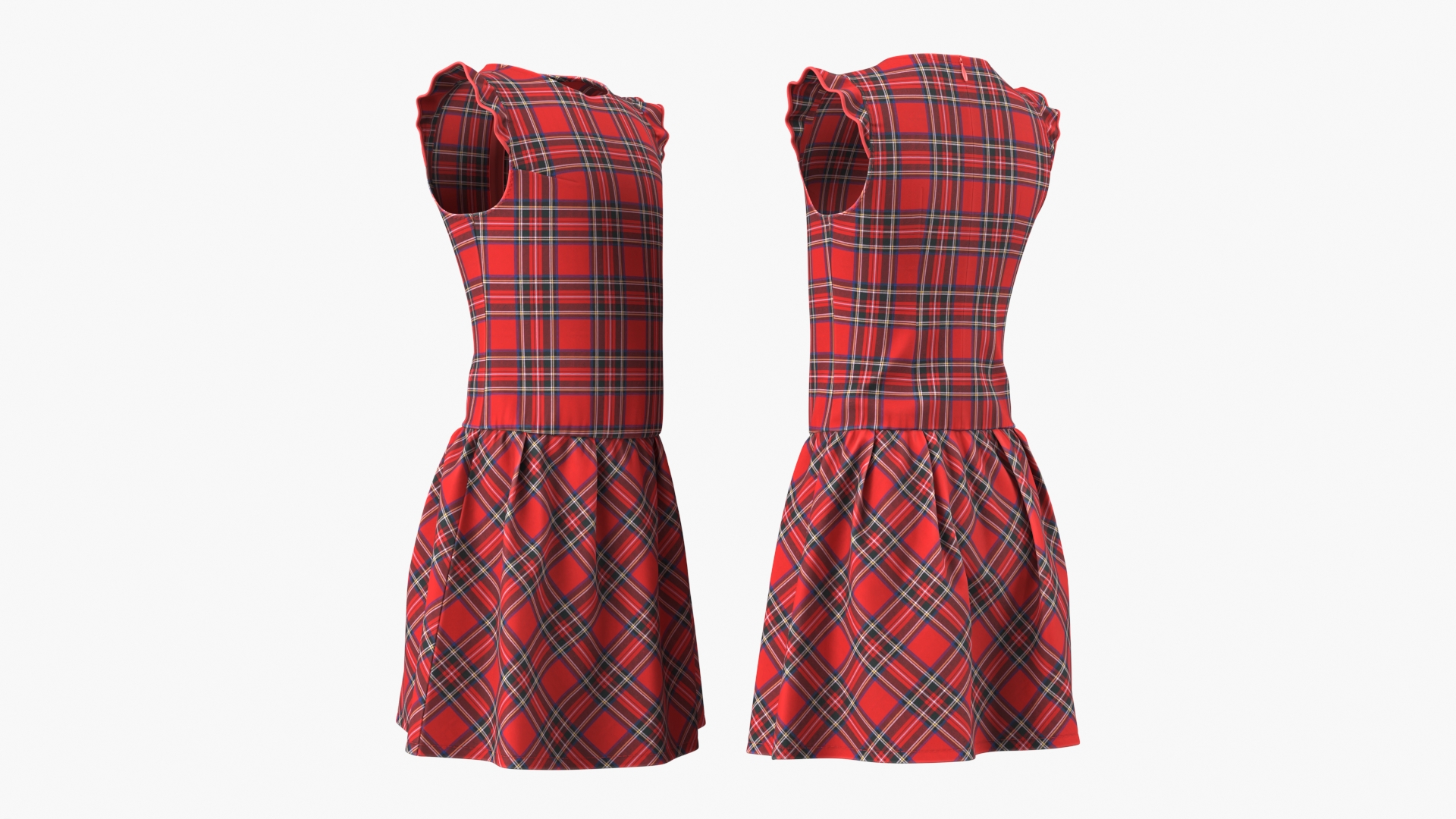 Girls Tartan Outfit Set Red - view 8