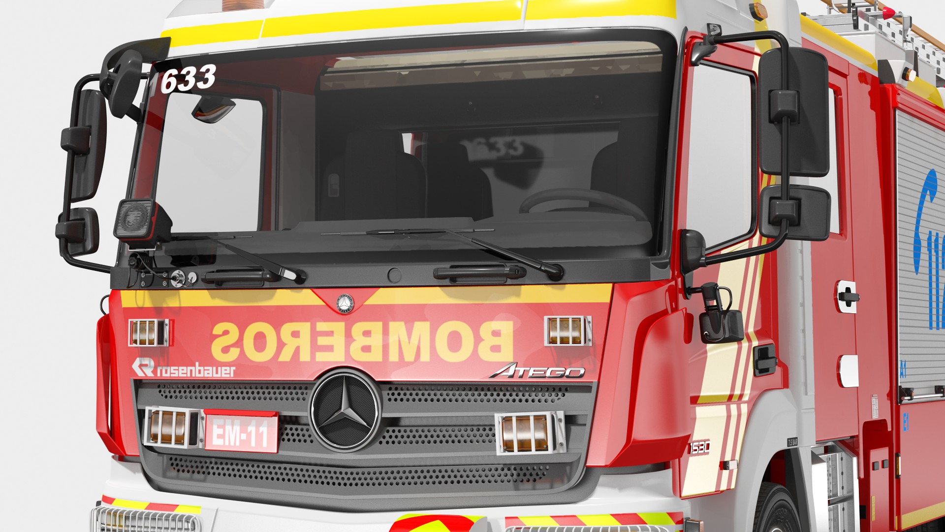 3D model Mercedes Benz Atego 1530 Firetruck Simple Interior