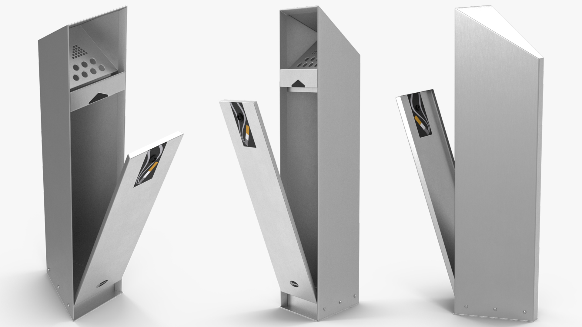 3D Glasdon Stainless Steel Ashguard Cigarette Bin