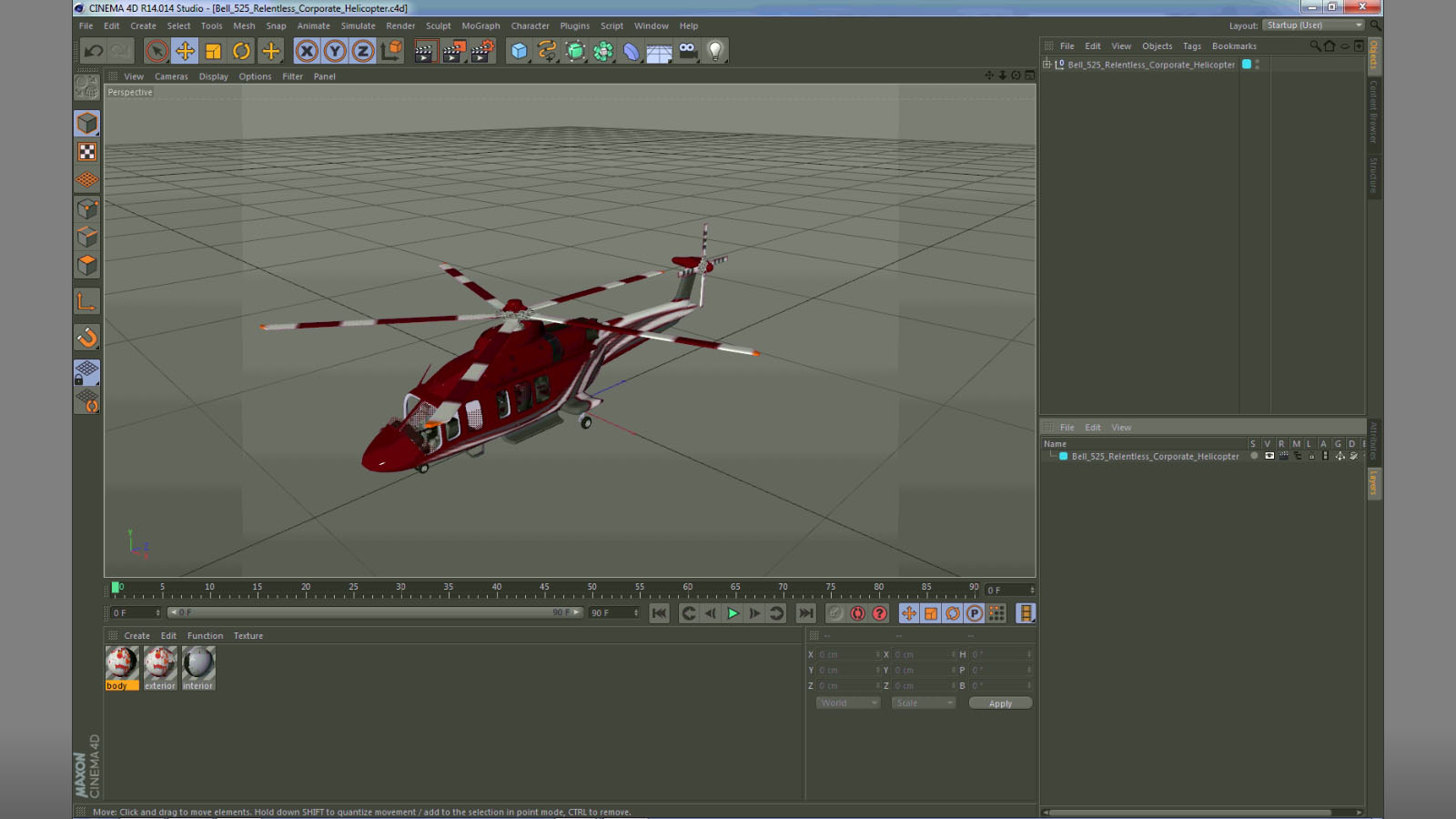 3D model Bell 525 Relentless Corporate Helicopter