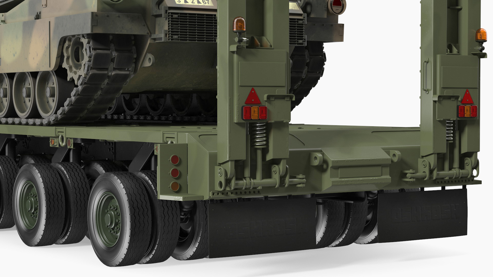 3D Transporter Oshkosh Global HET A1 with M1 Abrams model