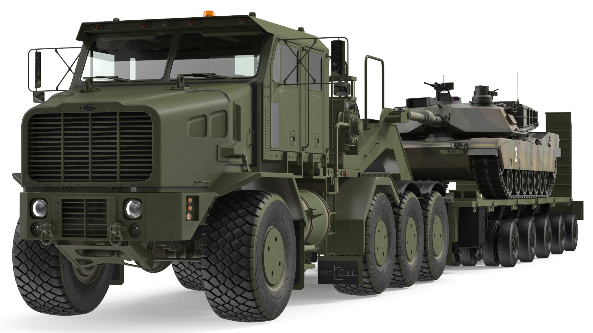 3D Transporter Oshkosh Global HET A1 with M1 Abrams model