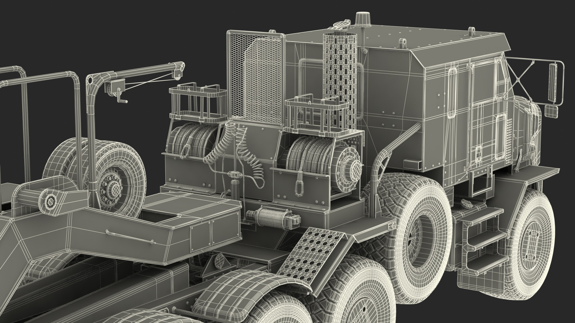 3D Transporter Oshkosh Global HET A1 with M1 Abrams model