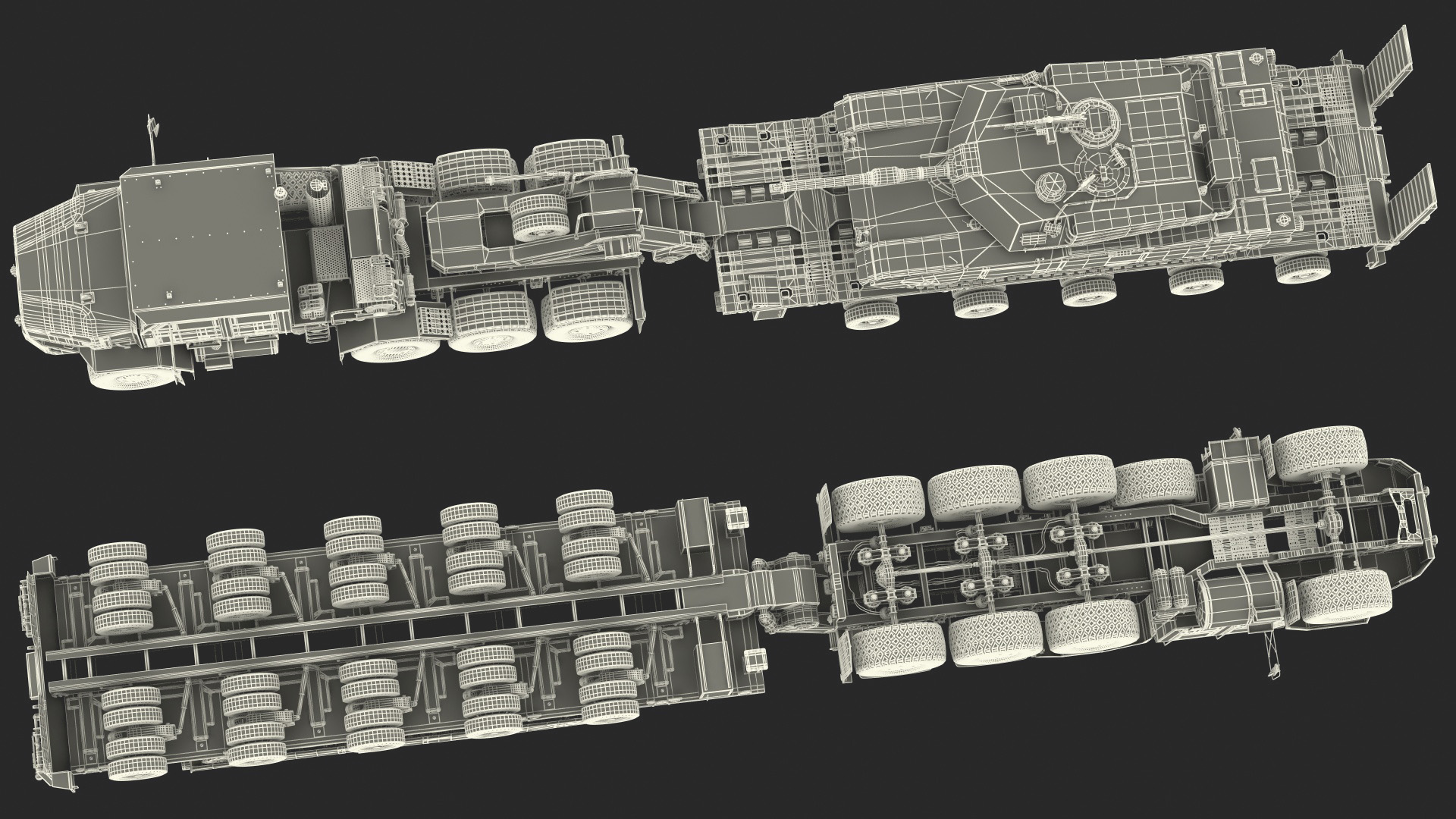 3D Transporter Oshkosh Global HET A1 with M1 Abrams model