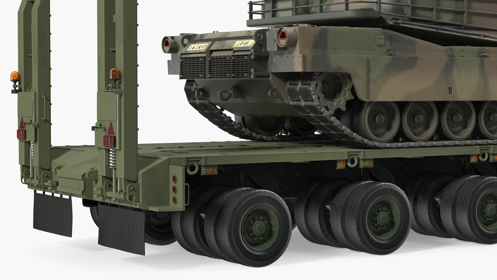 3D Transporter Oshkosh Global HET A1 with M1 Abrams model