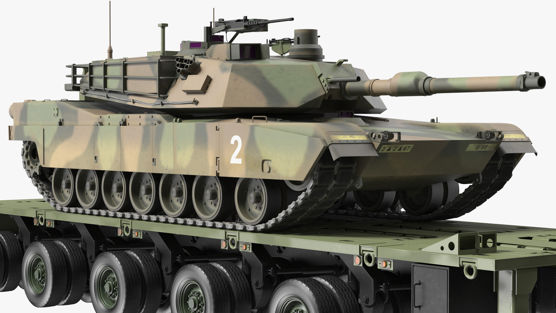 3D Transporter Oshkosh Global HET A1 with M1 Abrams model