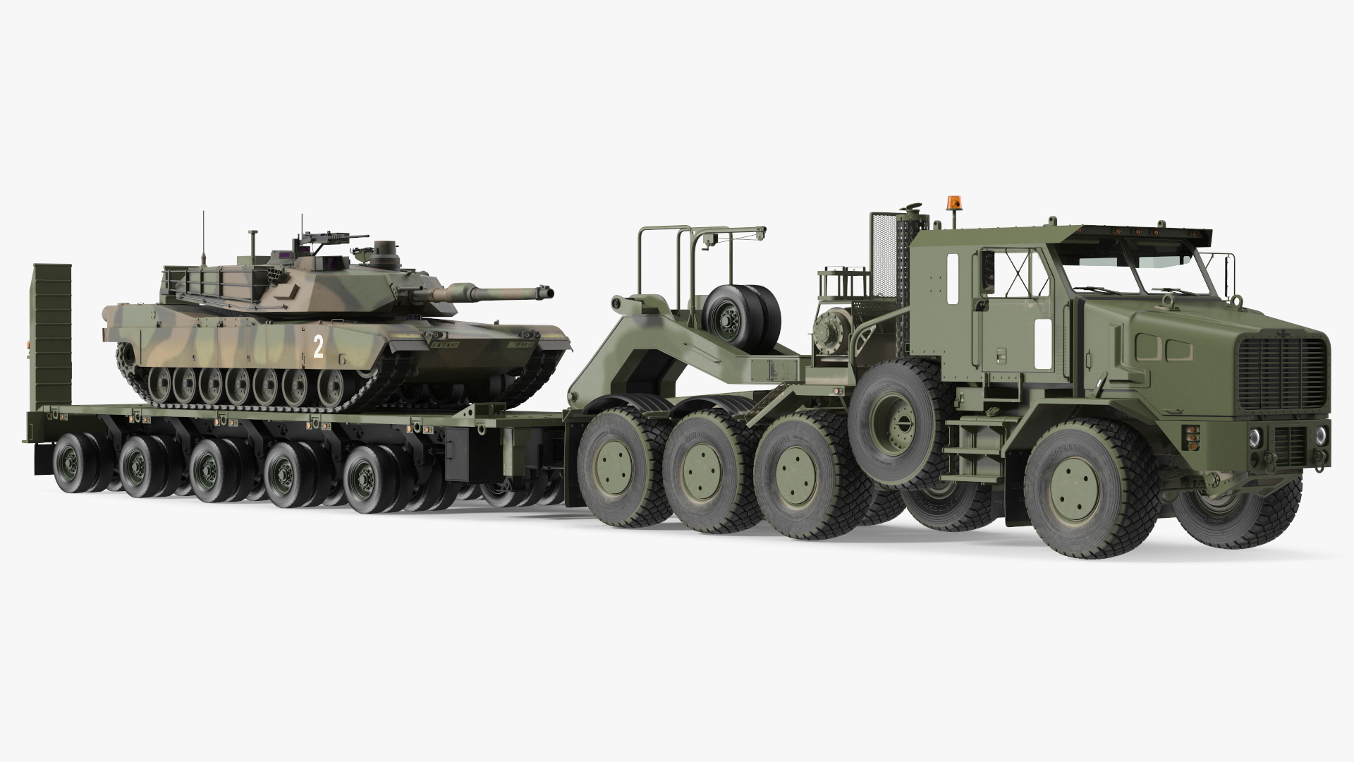 3D Transporter Oshkosh Global HET A1 with M1 Abrams model