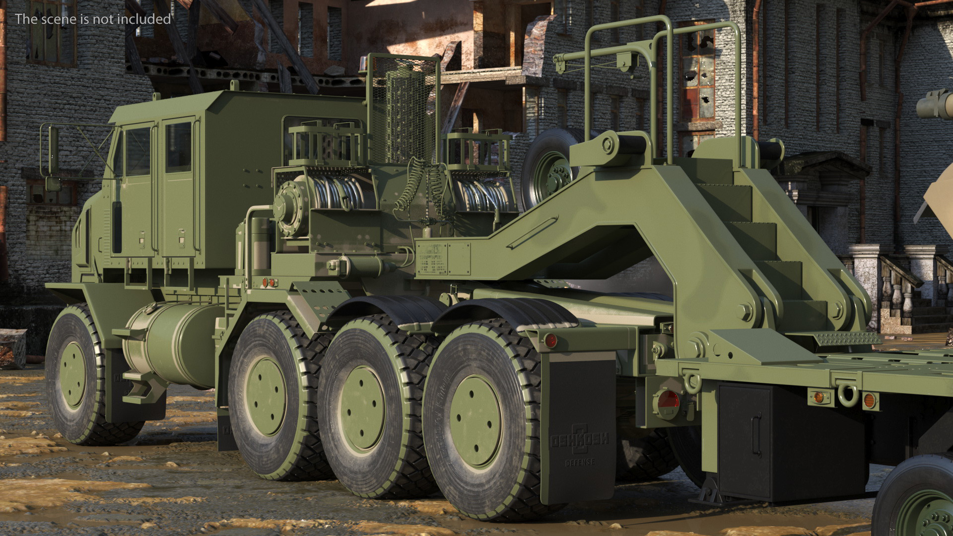 3D Transporter Oshkosh Global HET A1 with M1 Abrams model