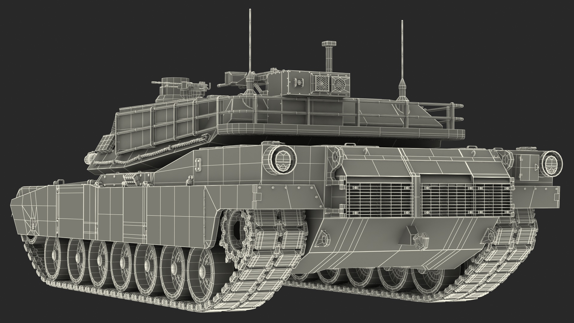 3D Transporter Oshkosh Global HET A1 with M1 Abrams model