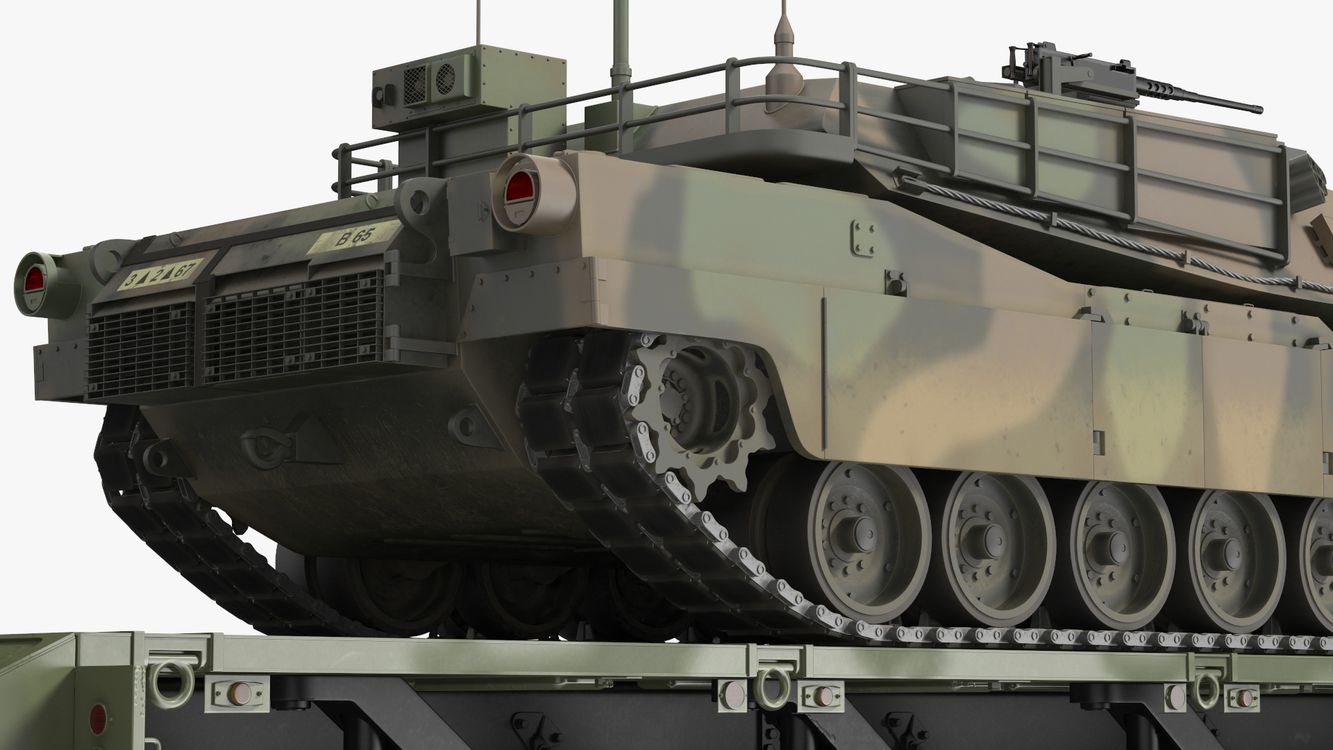 3D Transporter Oshkosh Global HET A1 with M1 Abrams model