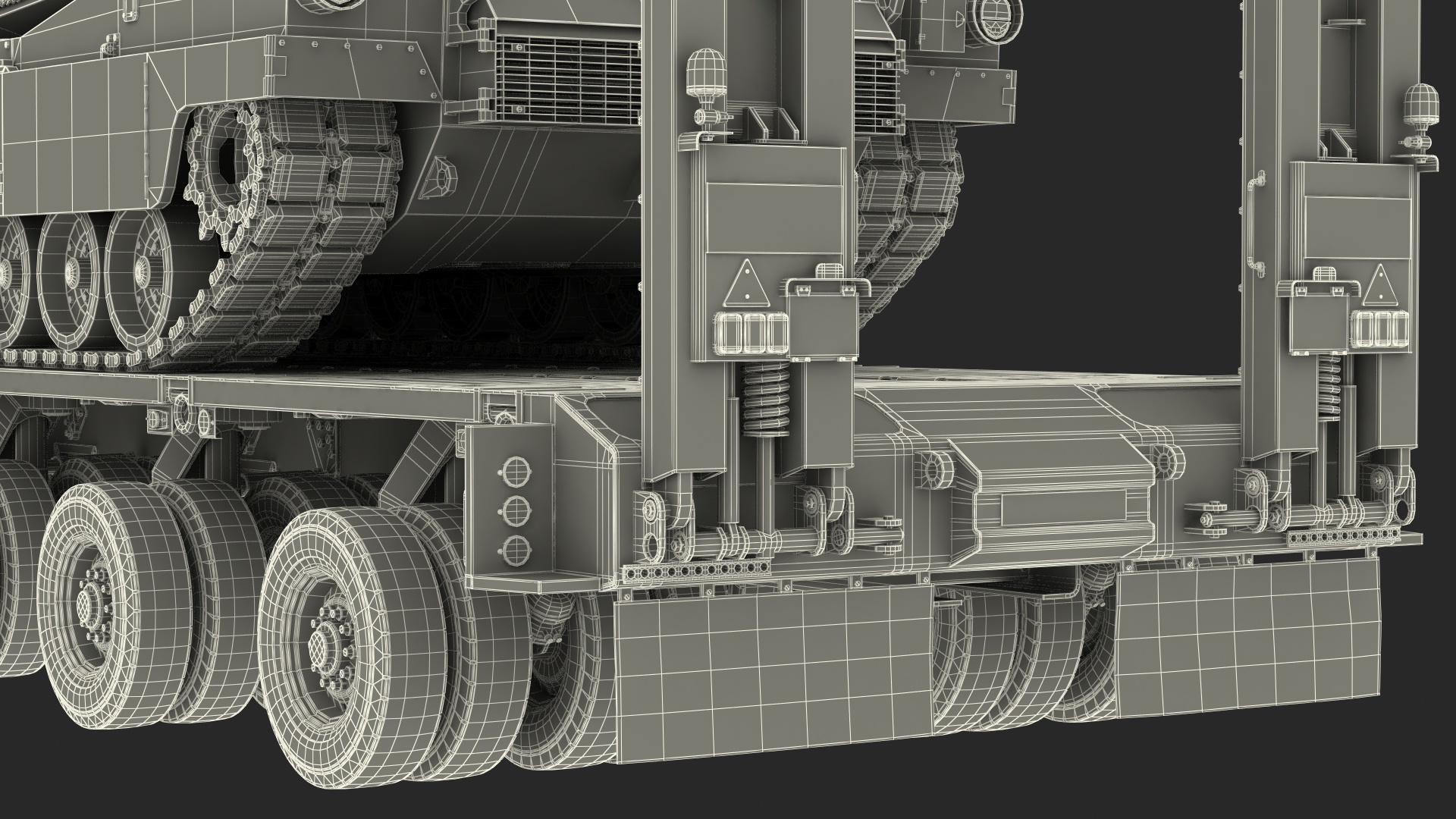 3D Transporter Oshkosh Global HET A1 with M1 Abrams model