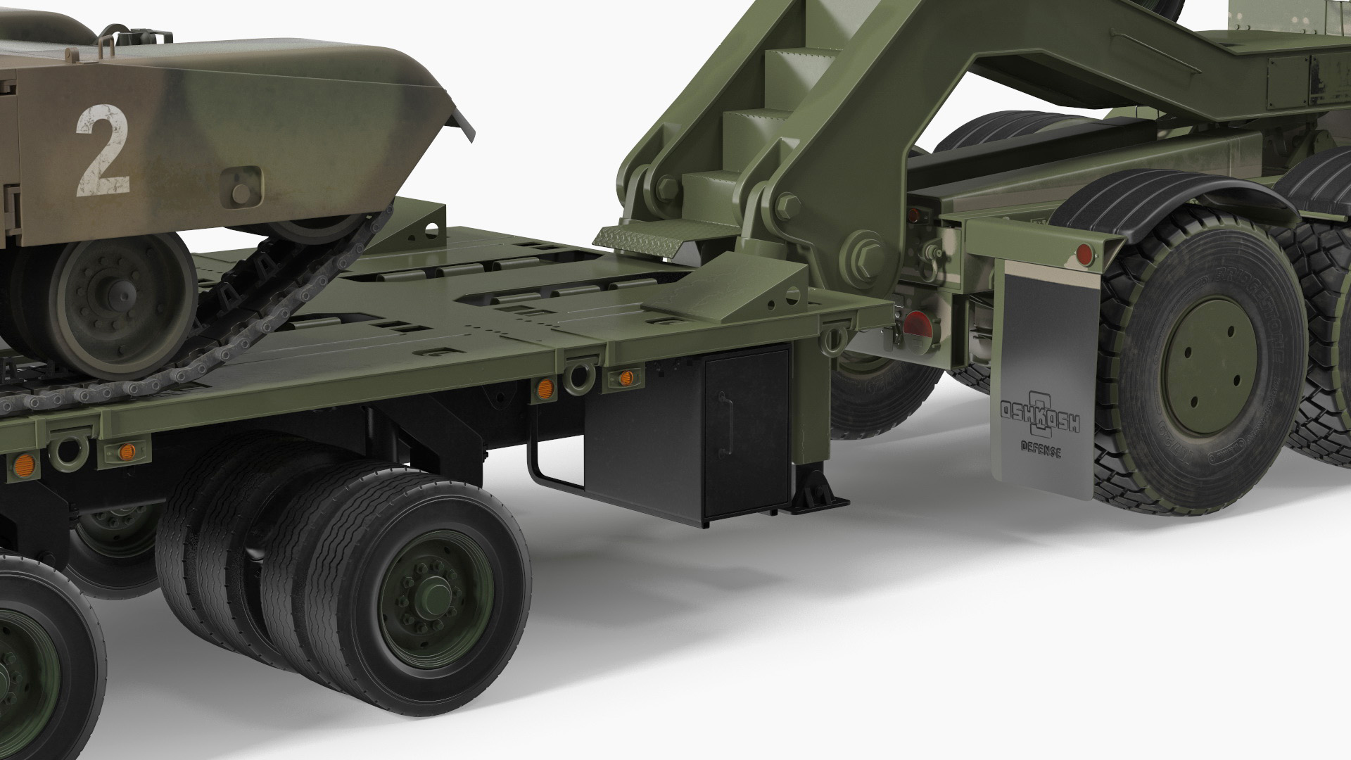 3D Transporter Oshkosh Global HET A1 with M1 Abrams model