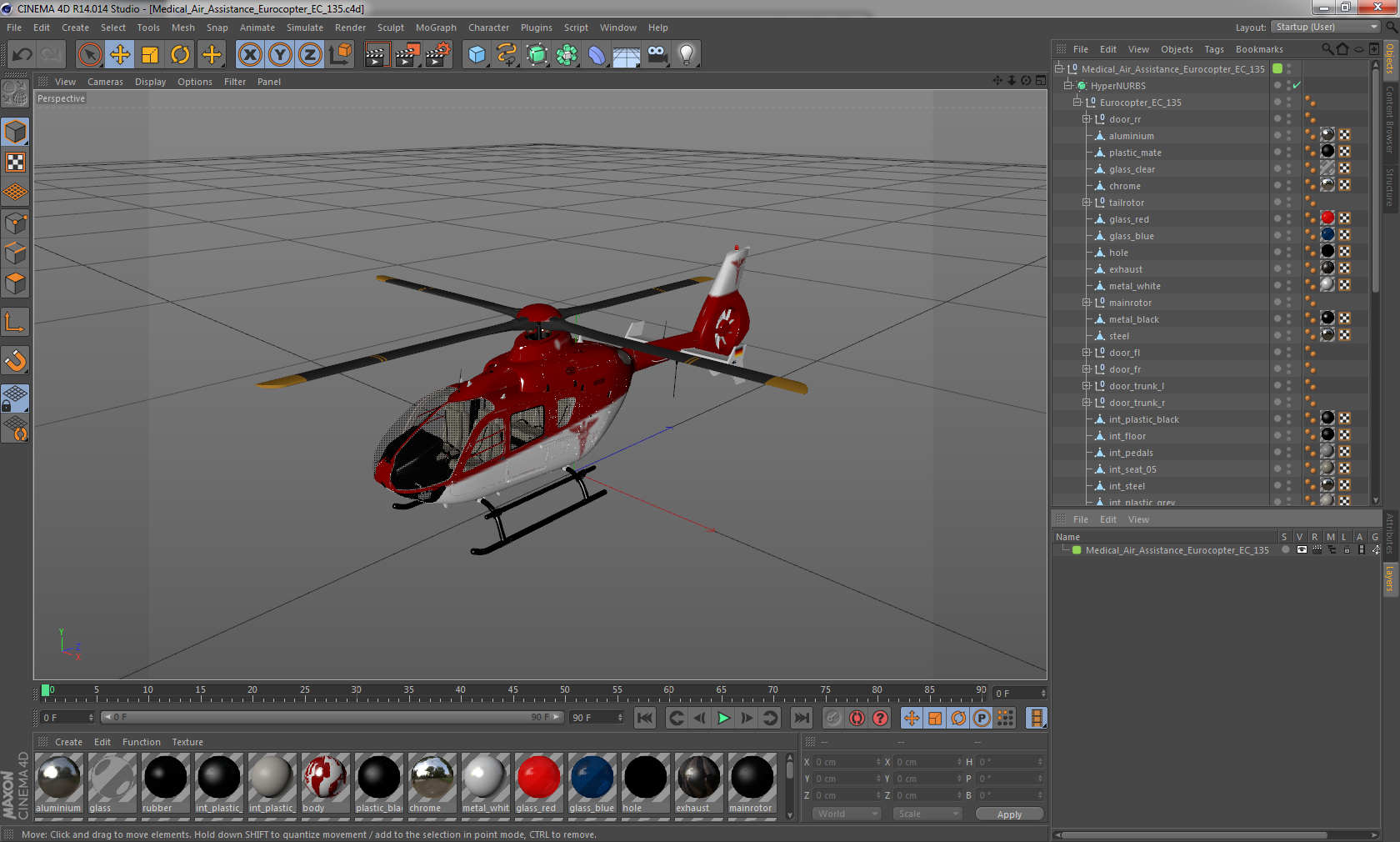 3D model Medical Air Assistance Eurocopter EC 135