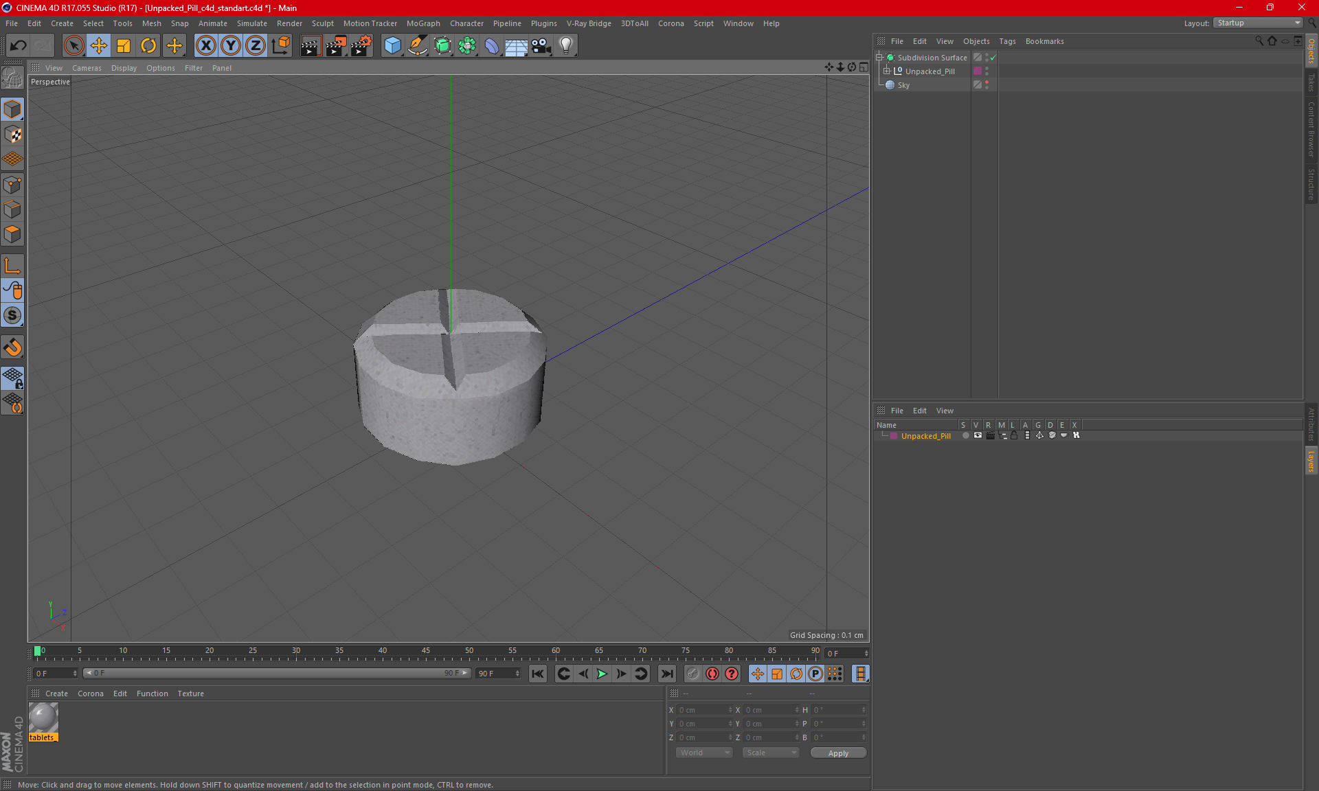 3D Unpacked Pill model