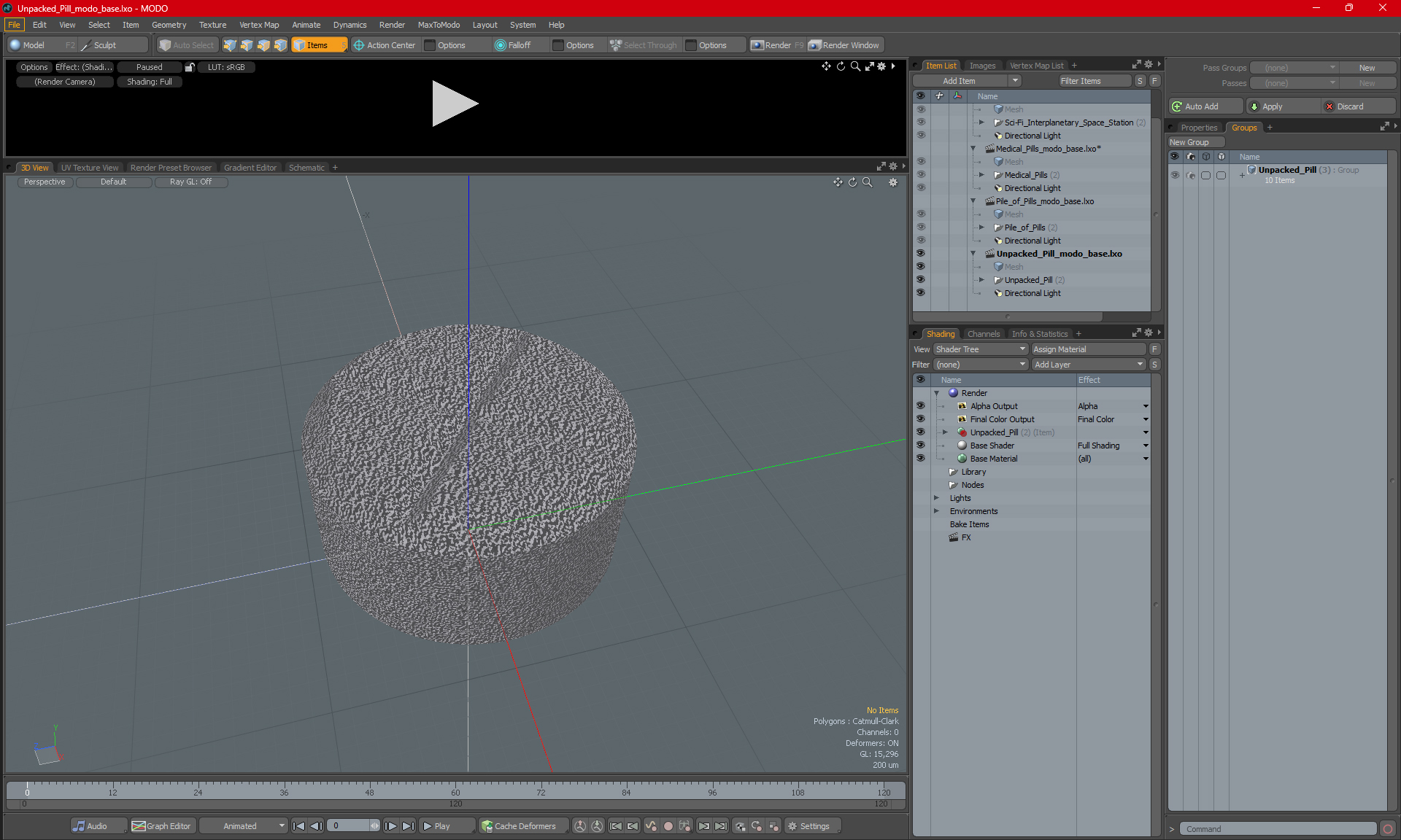 3D Unpacked Pill model